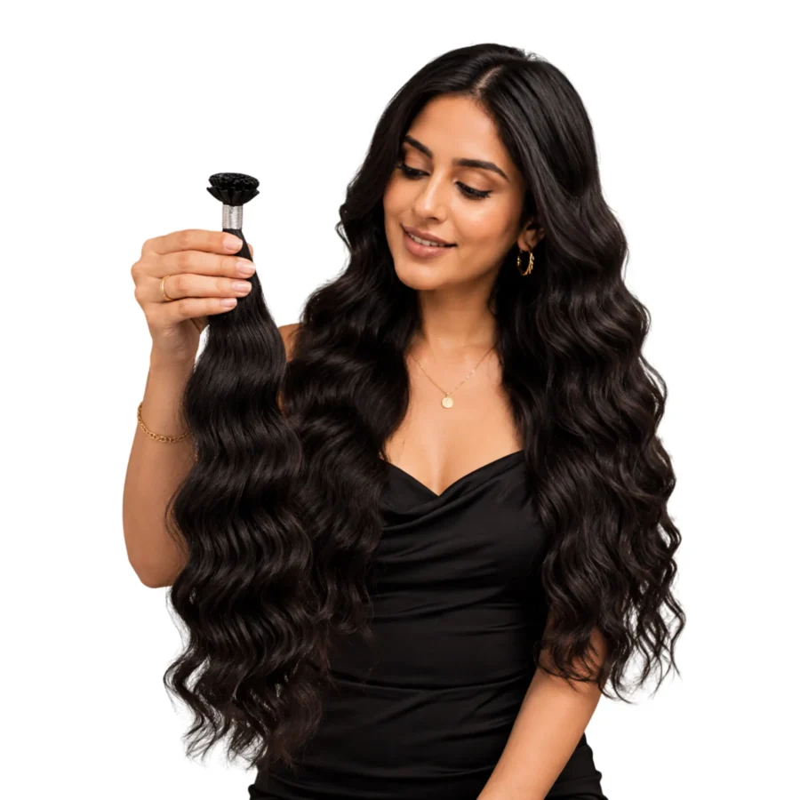 Flat Tip Hair Extensions (Natural wavy)